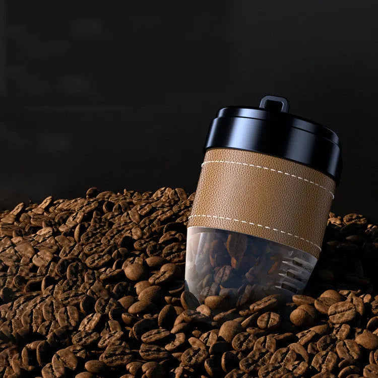 Plastic coffee cup shaped solid car air freshener in choice of colours for odour removal.
