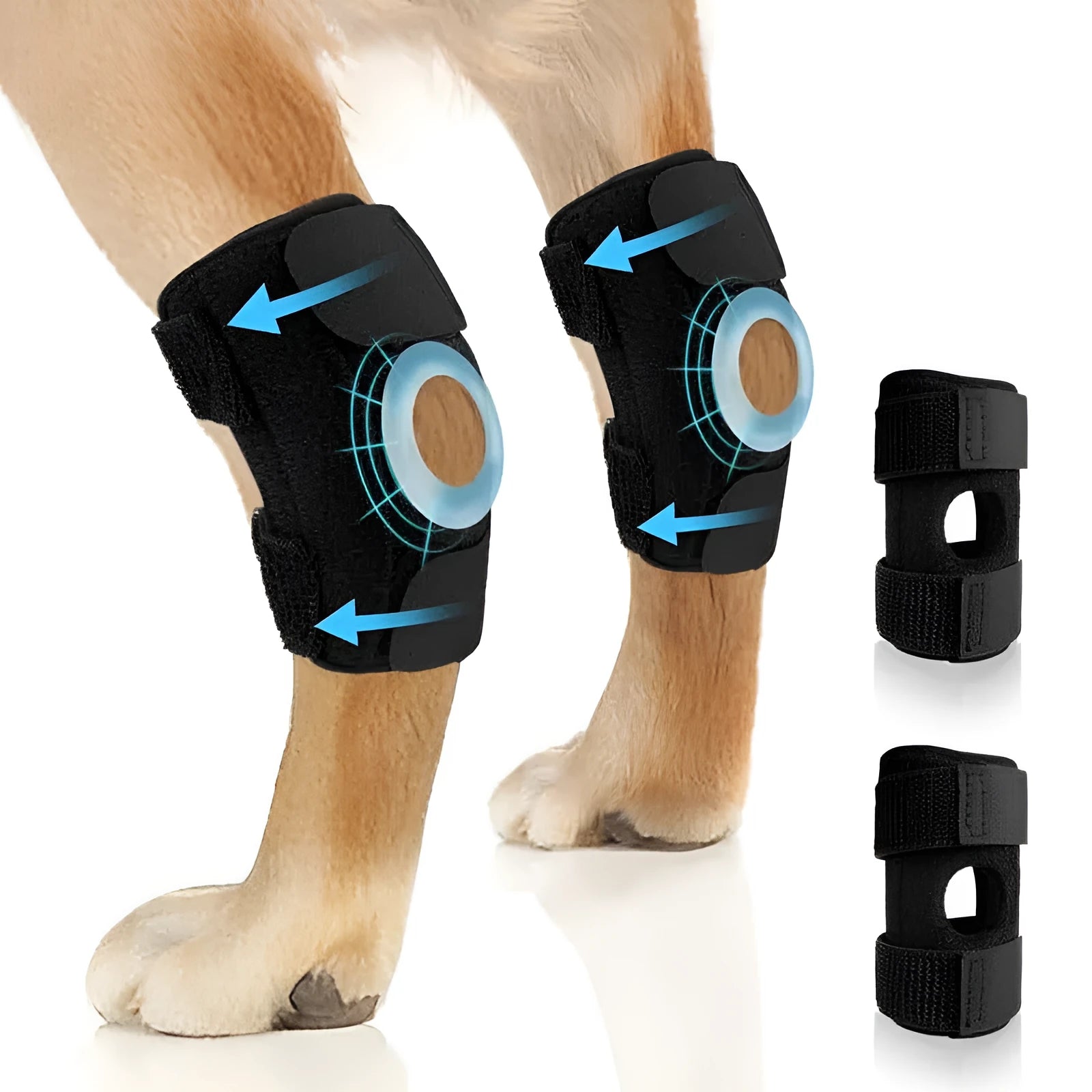 Black polyester pet leg guard for ACL rehabilitation and joint protection