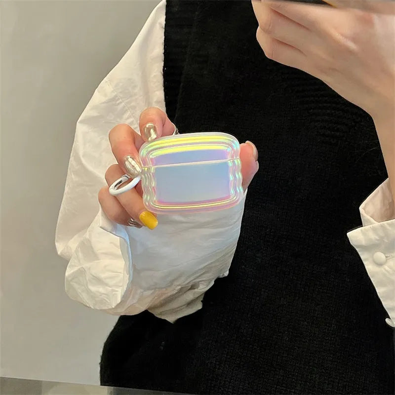Silicone AirPods case with magic laser pattern design for multiple Apple AirPods models