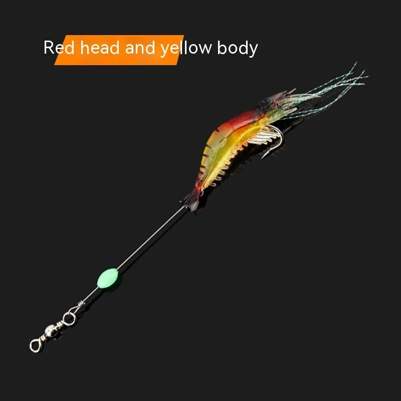 Luer soft fishing lure set with pre-attached hooks showing six different colour variations including luminous options