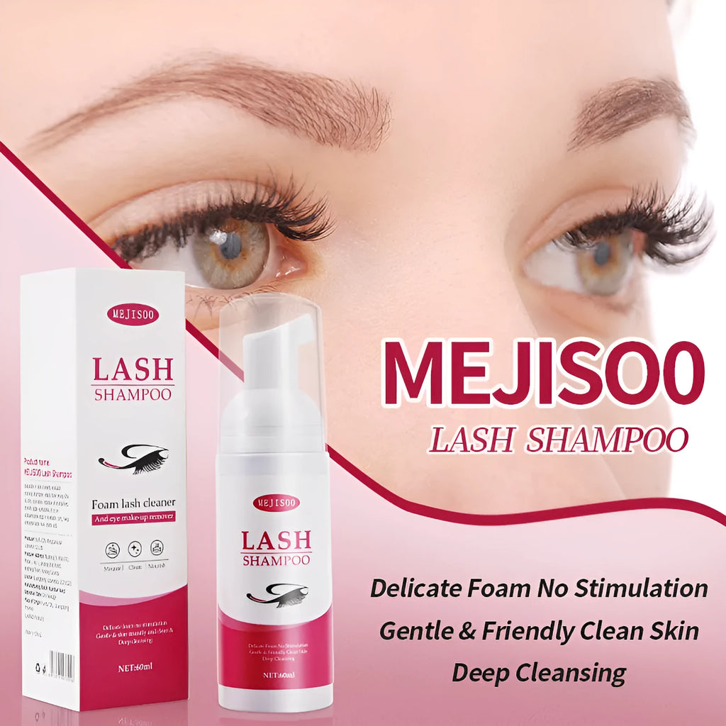 60ml lash shampoo mousse bottle for eyelash extension cleaning, 3.7cm diameter