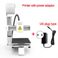 White EasyThreed K10 3D printer on a desk with power cord and manual