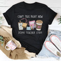 Black cotton summer T-shirt with loose fit short sleeves and round neck