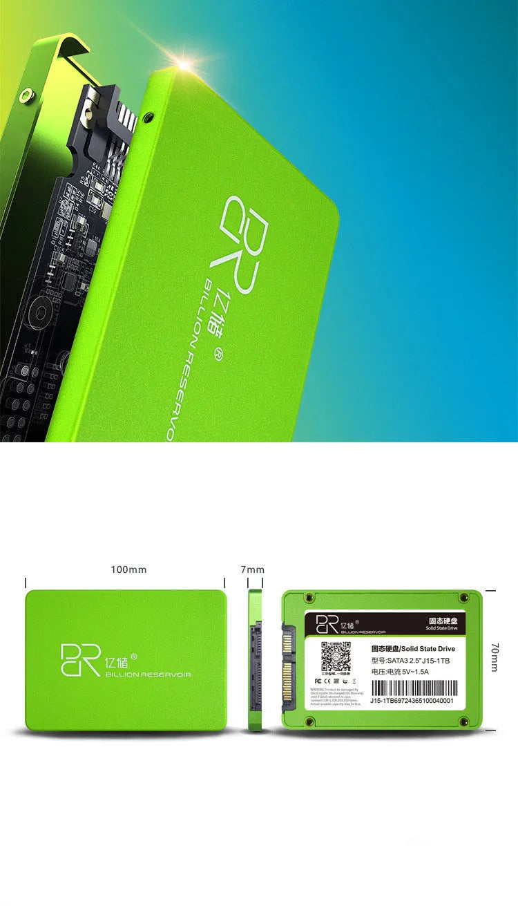 J11 series black 2.5-inch SATA solid state drive for desktop and notebook computers.