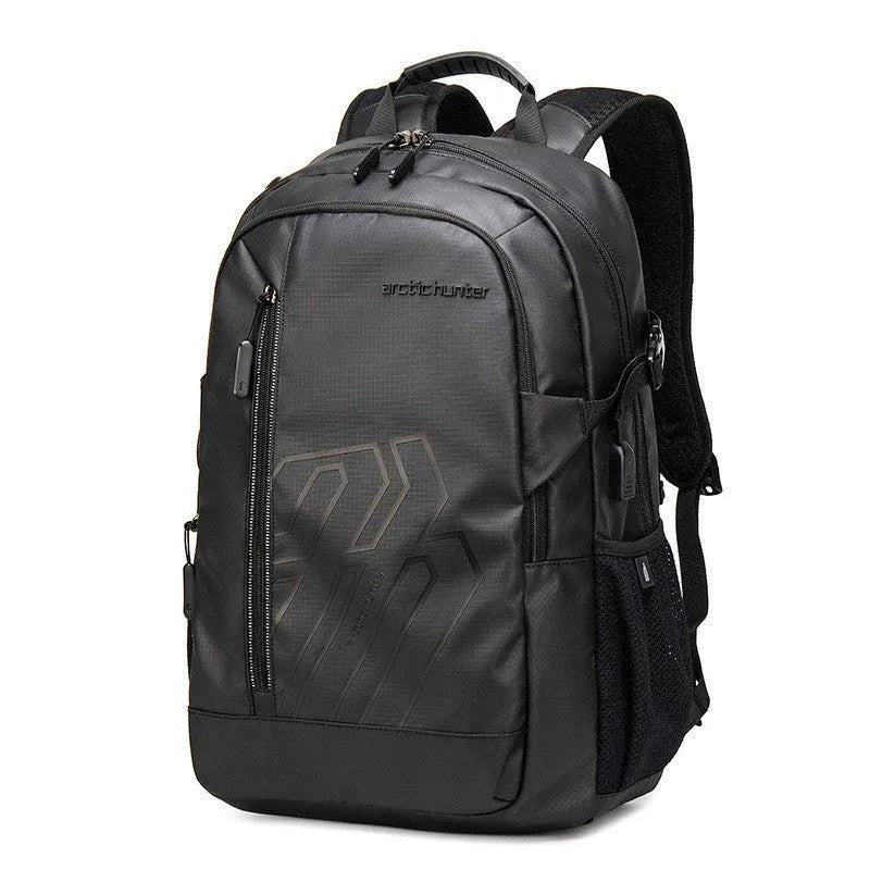 18 inch casual computer backpack with plaid pattern and curved shoulder strap in multiple colour options