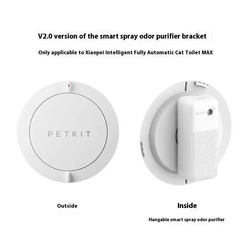 Xiaopei smart pet odour removal machine with bracket and purification liquid bottles on white background