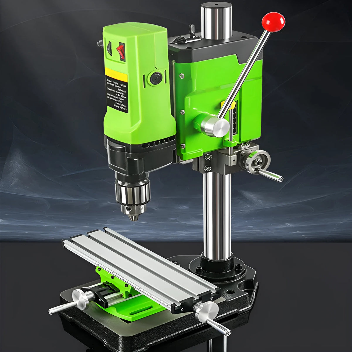 Bench drilling and milling machine with 220V power supply and included clamping pliers