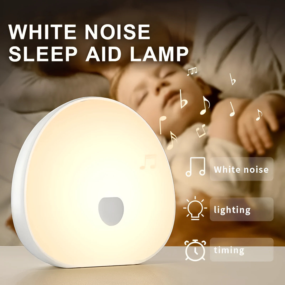 White rechargeable baby feeding comforter with music function for nighttime feeds