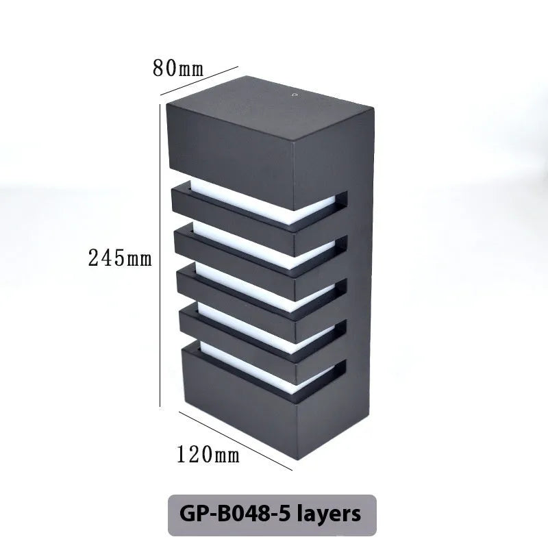 Minimalist silver aluminium alloy outdoor wall lamp with IP55 rating