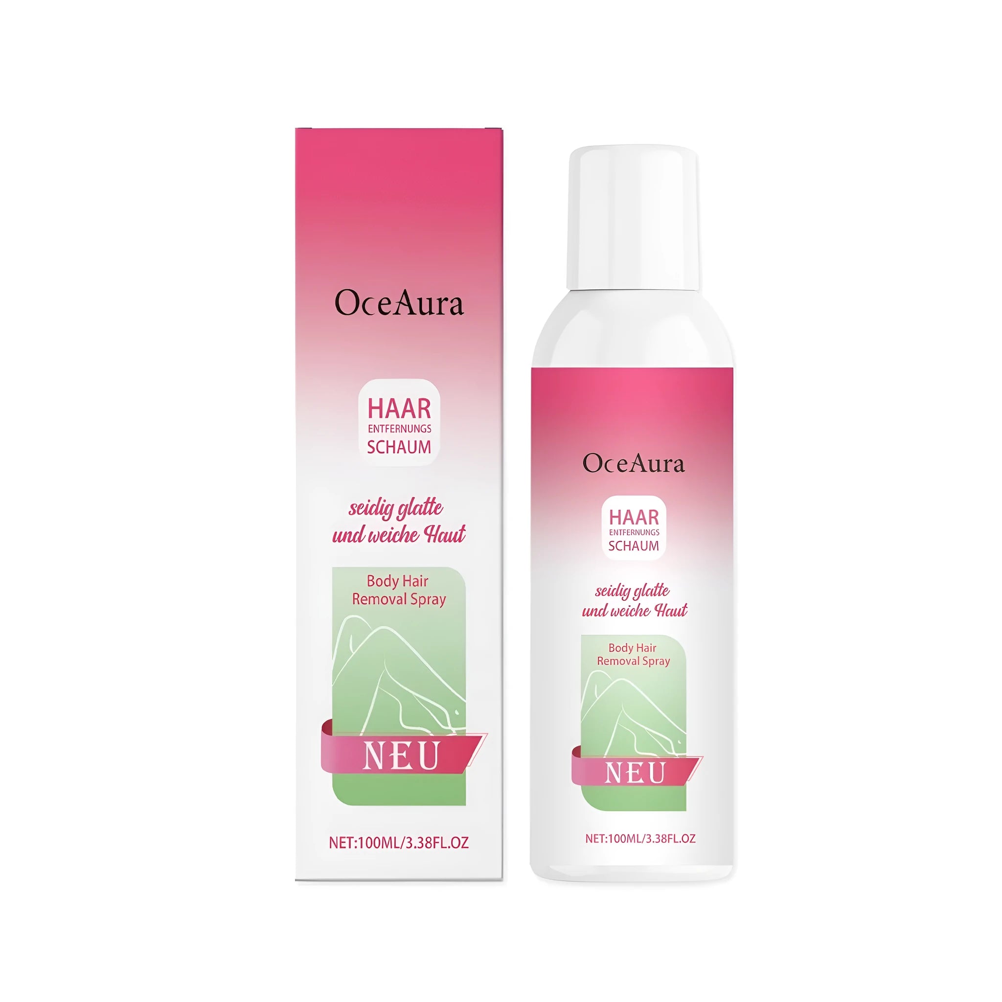 100ml bottle of body hair removal spray with calcium thioglycolate formula for depilatory use
