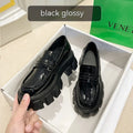 British style wide fit loafers in patent leather with a rubber sole, shown in a choice of finishes.