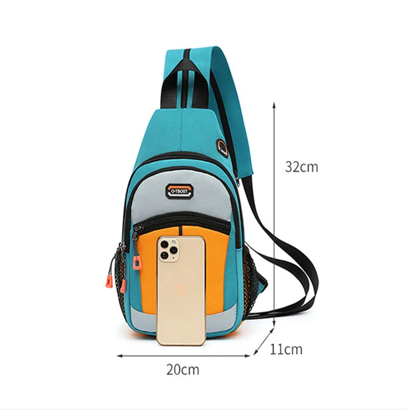 Women's multifunctional sports backpack shoulder bag in Oxford cloth with USB design, medium vertical square shape, 11-inch compartment.