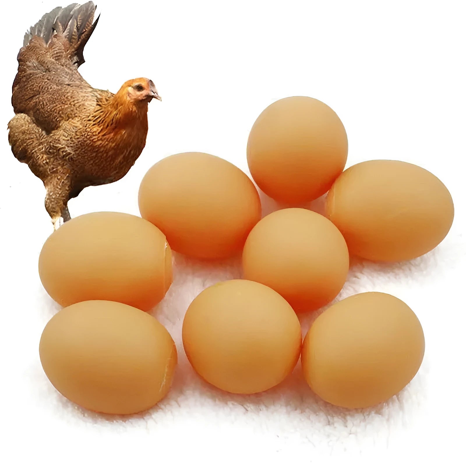 Orange rubber egg-shaped dog chew toy with crinkly sound for small medium breeds