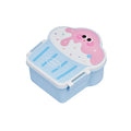 Creative ice cream shaped plastic lunch box with spoon and fork in blue or pink colour options