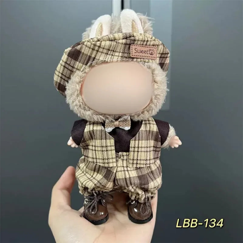 LBB series plastic doll costume for 17 cm vinyl figurines on a display model