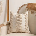 Knitted tassel sofa cushion cover in spiral dots pattern with pp cotton filler