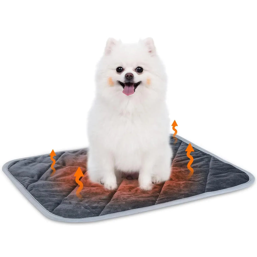 Grey cloth pet cushion with multi-layer construction in four size options for dogs and cats