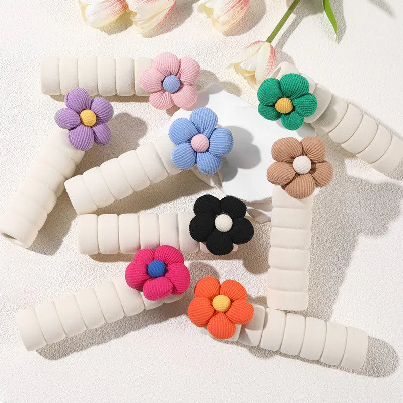 Round floral patterned PEVA door handle protective cover in beige colour.