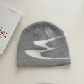Acrylic thermal beanie hat in white grey black colours for autumn winter wear