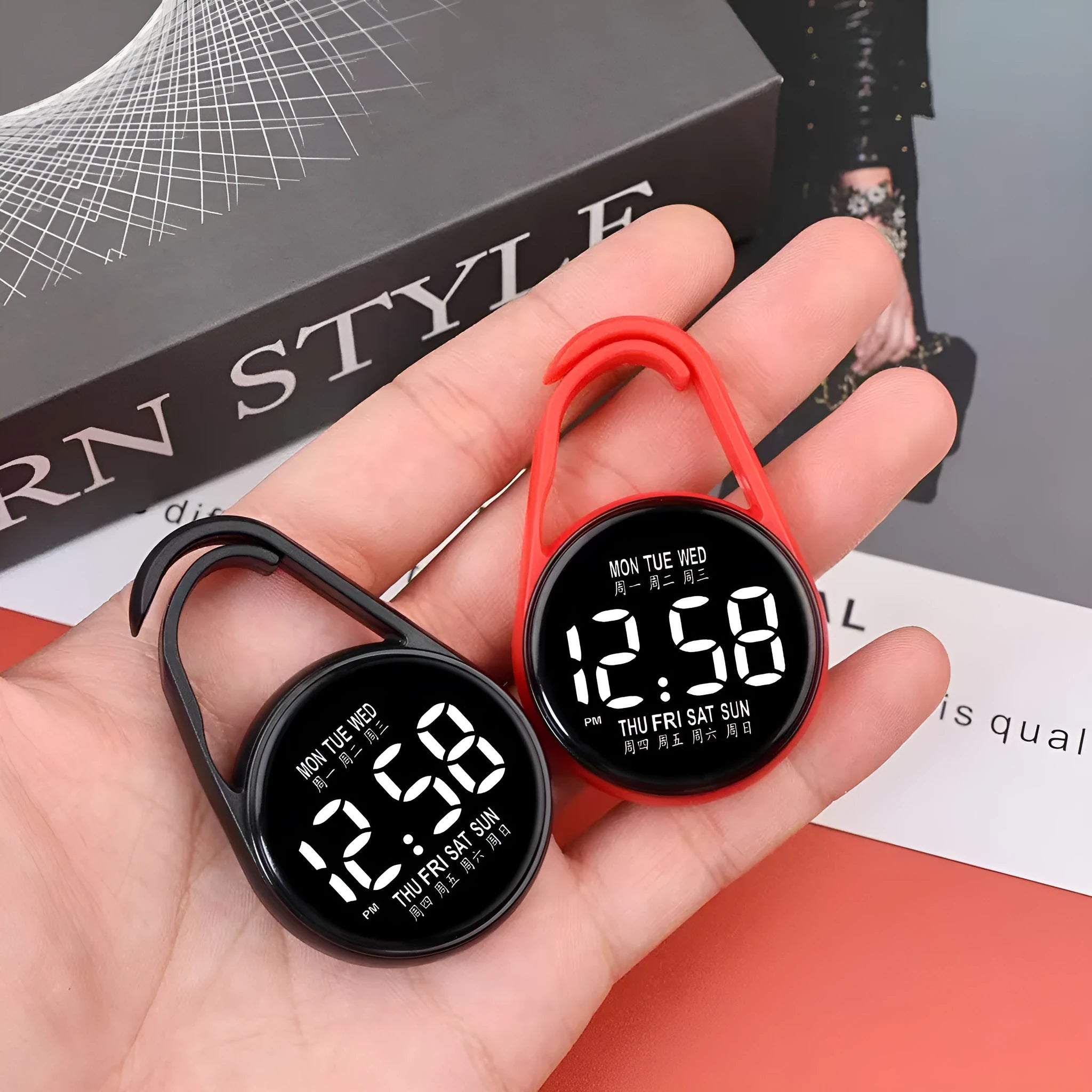 LED digital watch with luminous display and plastic strap in various colour options