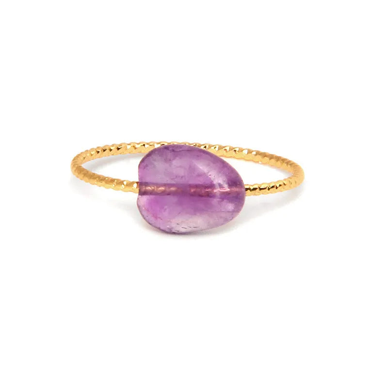 Geometric agate women's ring in original design with eight colour options