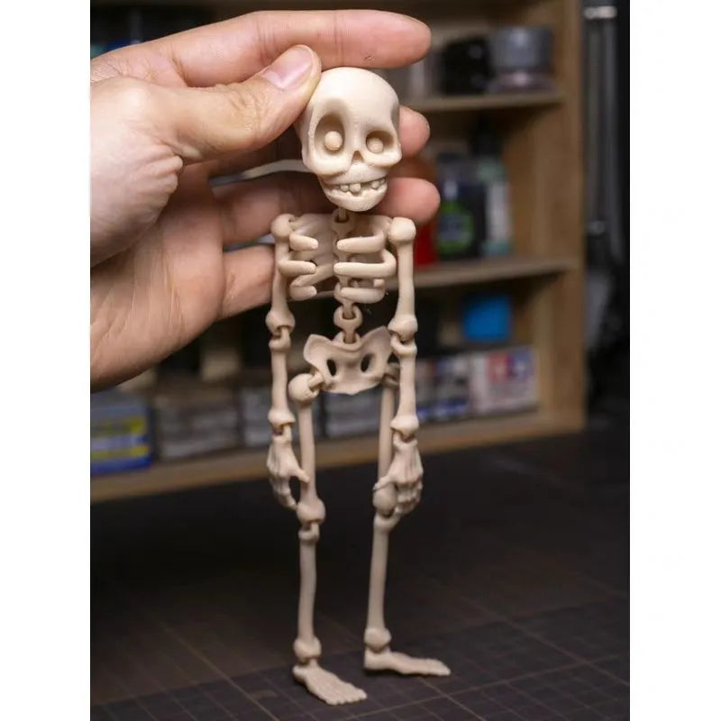 3D printed skull refrigerator magnet in modern art style measuring 18cm high