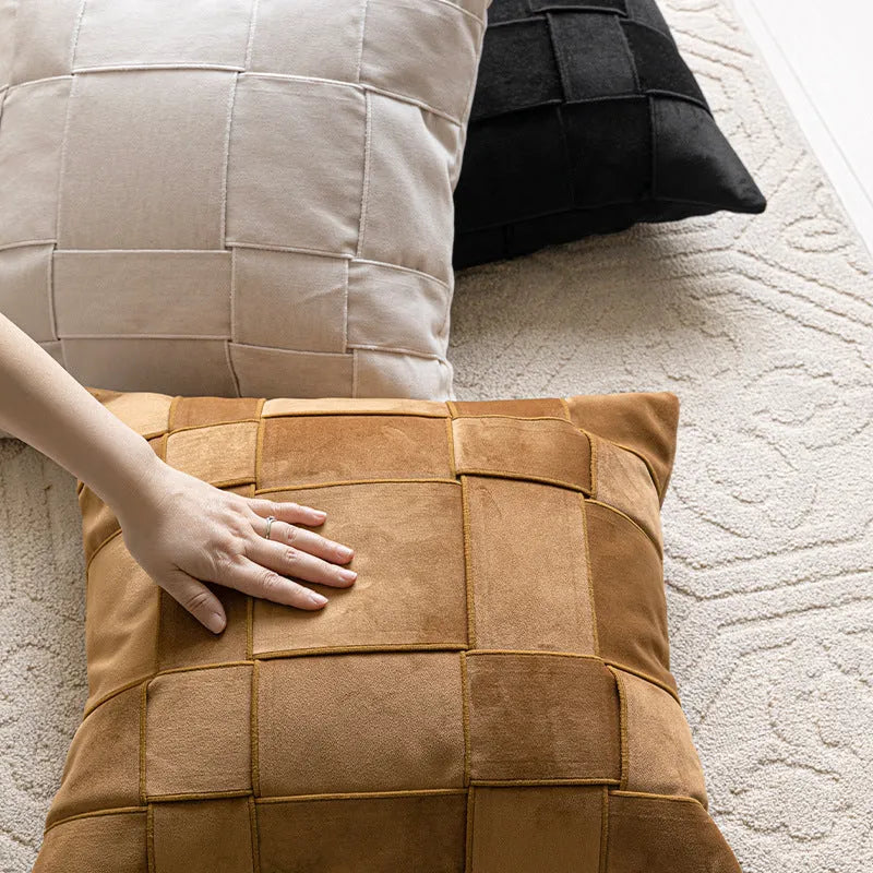 50x50cm chenille woven sofa cushion in choice of seven colours with feather velvet filler