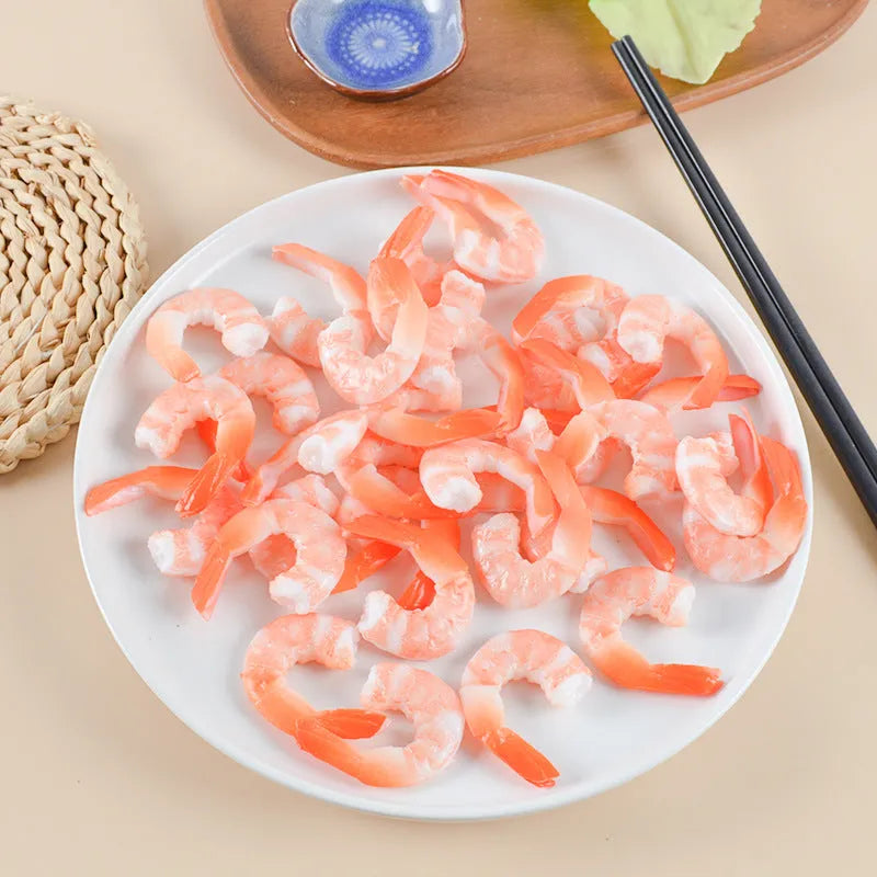 Simulation seafood shrimp keychain made of PVC with 1.5cm thickness functioning as a bag pendant