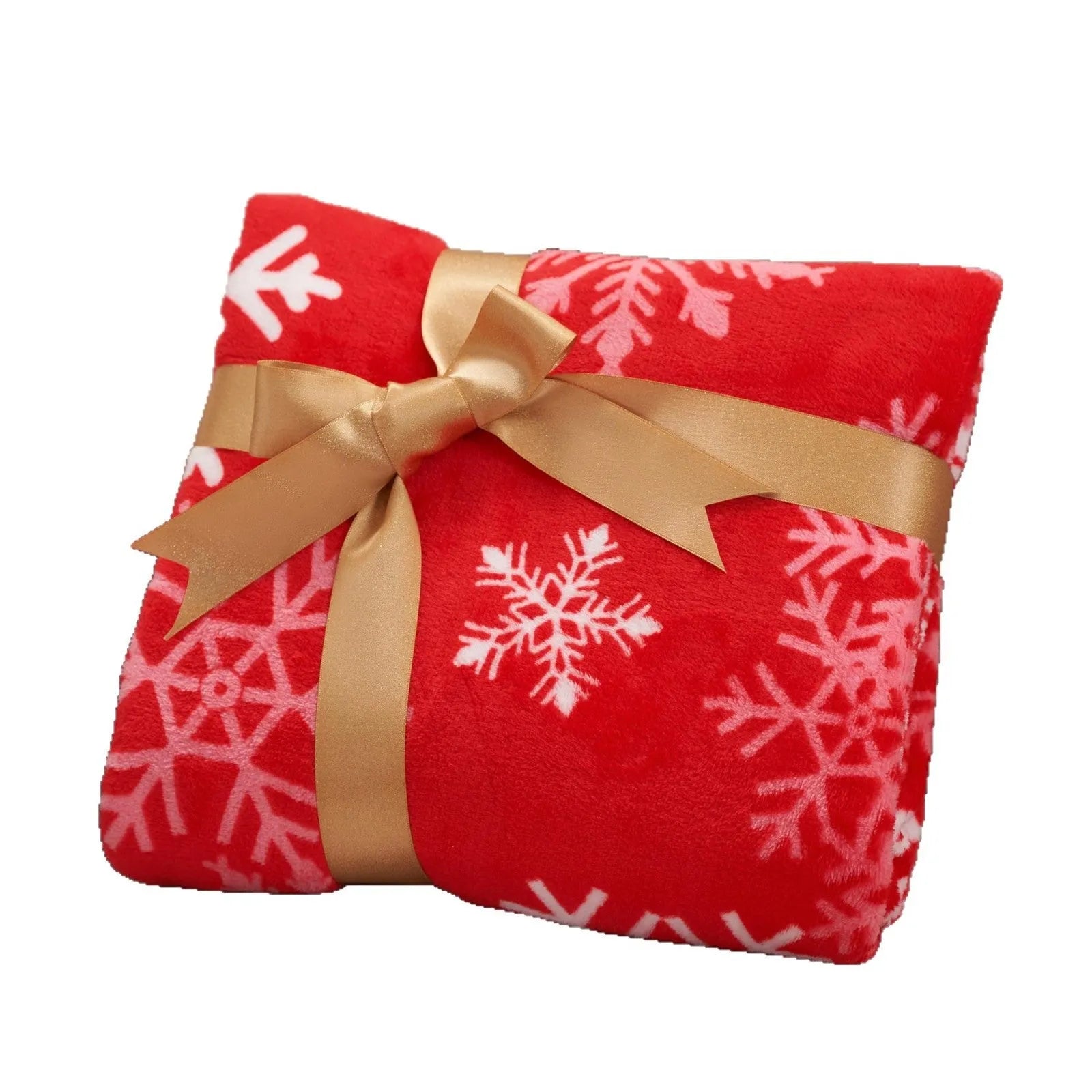 Soft flannel Christmas blanket in plush polyester fibre showing American style pattern and available in multiple sizes like 135x200cm