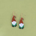 Cartoon Santa Claus acrylic fashion earrings with red and green hat design options