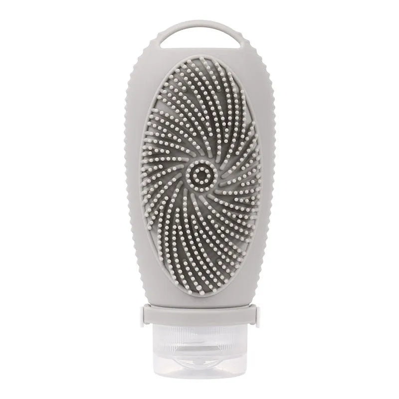 Silicone bath brush storage bottle in 100ml capacity showing colour options