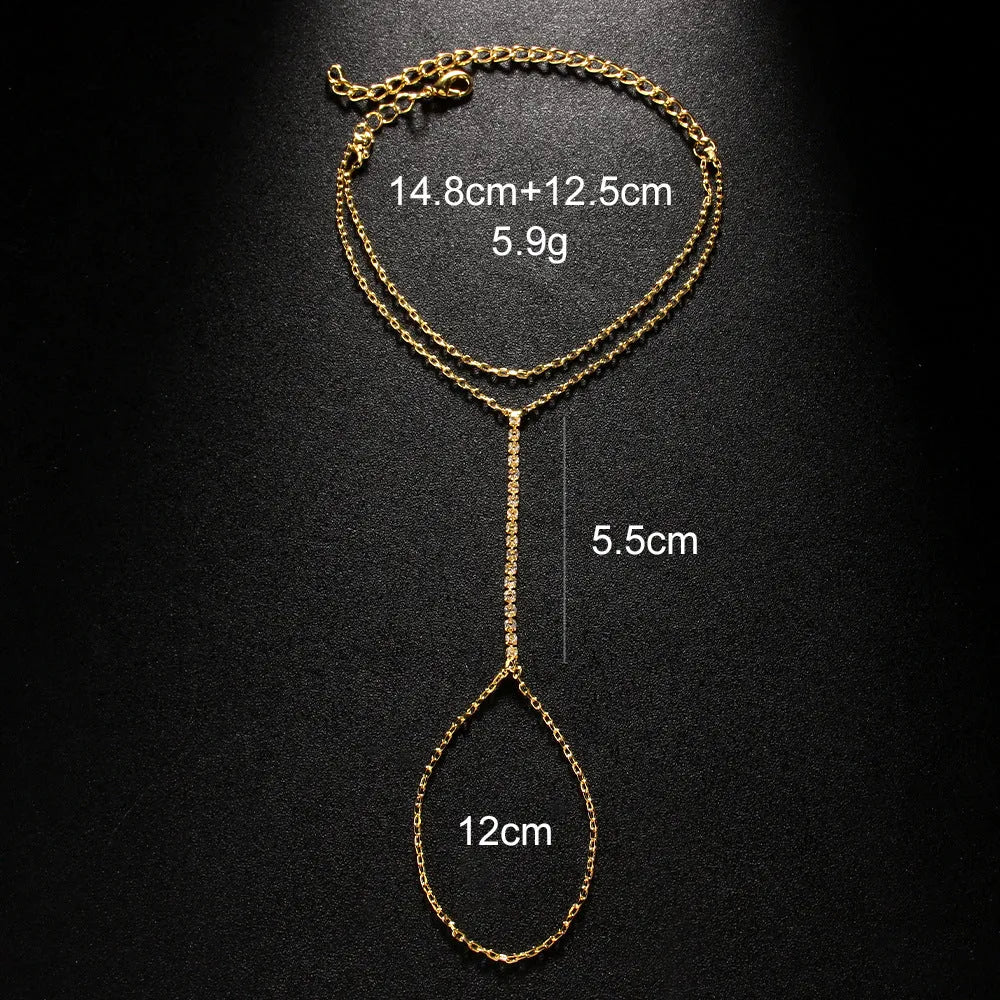 Geometric alloy women's bracelet with rhinestone detailing in silver or gold electroplated finish