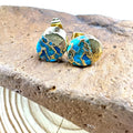 Natural stone bohemian style stud earrings with irregular cut stones in colour ER1031