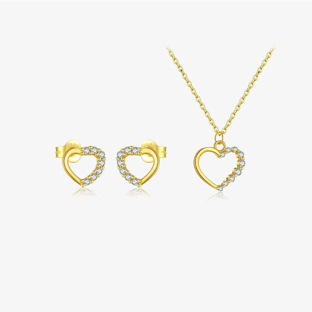 S925 sterling silver hollow heart necklace with circle pendant on regular chain