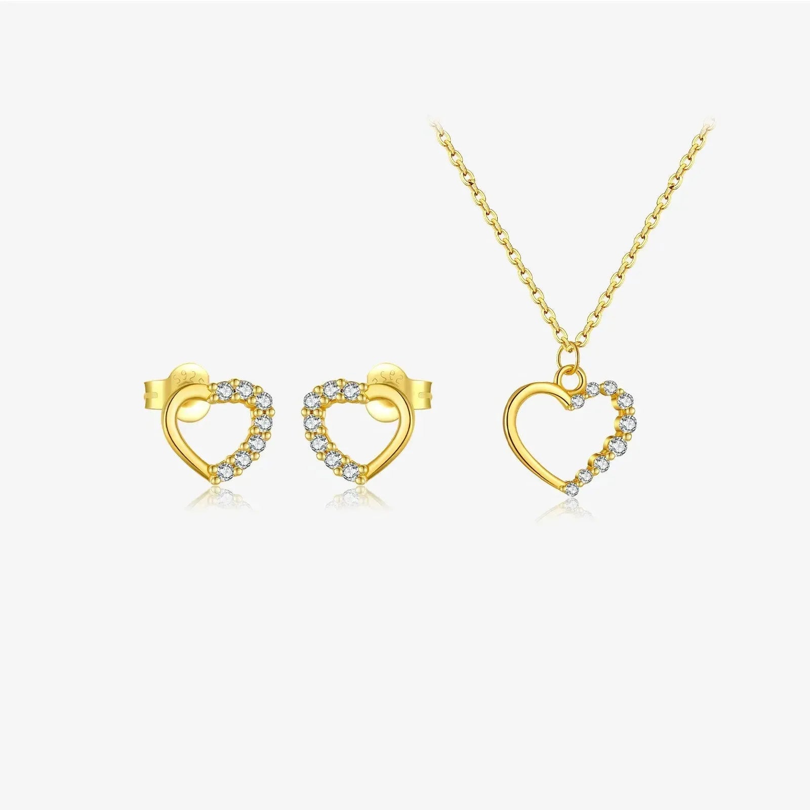 S925 sterling silver hollow heart necklace with circle pendant on regular chain