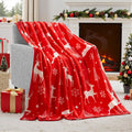 Soft flannel Christmas blanket in plush polyester fibre showing American style pattern and available in multiple sizes like 135x200cm