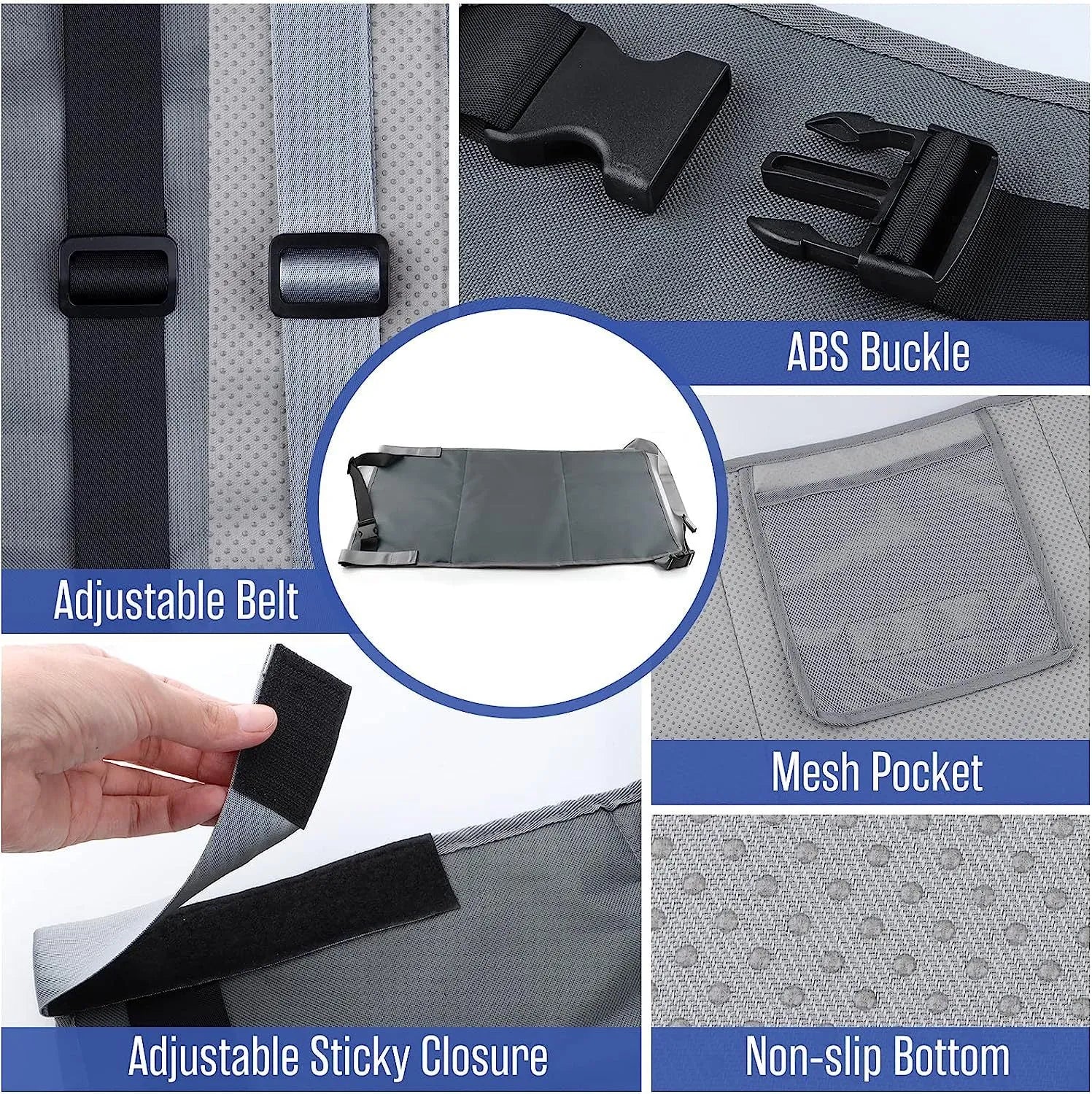 Portable children's aircraft seat extender footrest in nylon with drawstring storage pocket
