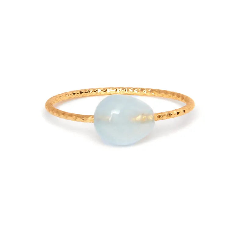 Geometric agate women's ring in original design with eight colour options