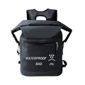 Black 25L waterproof backpack for outdoor water activities
