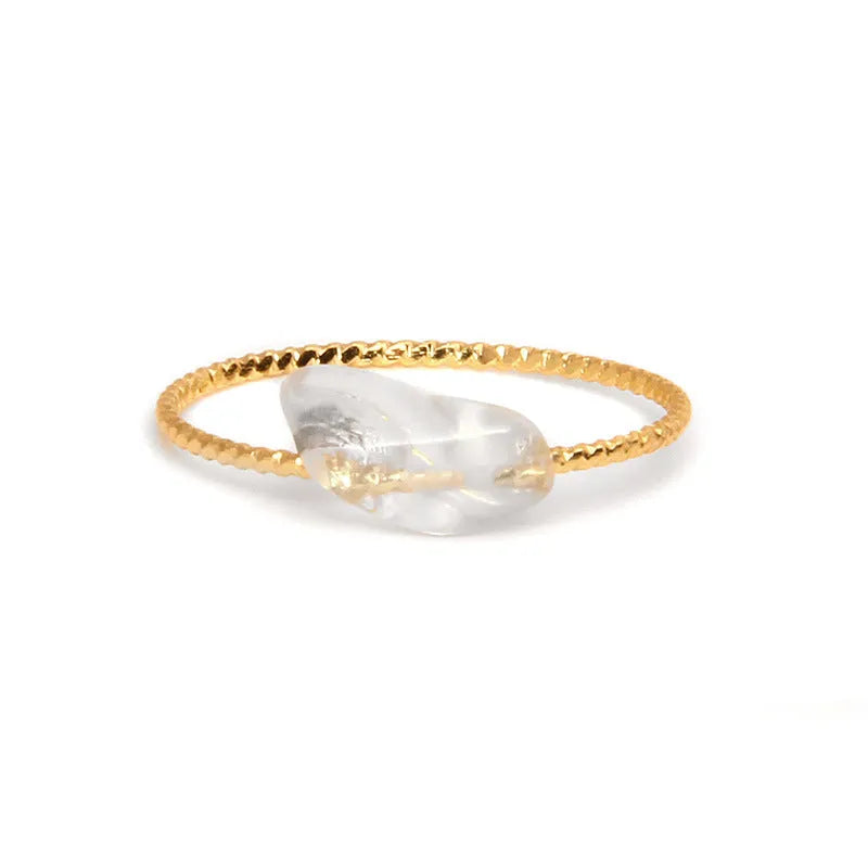 Geometric agate women's ring in original design with eight colour options