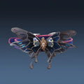 Purple butterfly collar with temperature change feature and rhinestone decoration on alloy chain