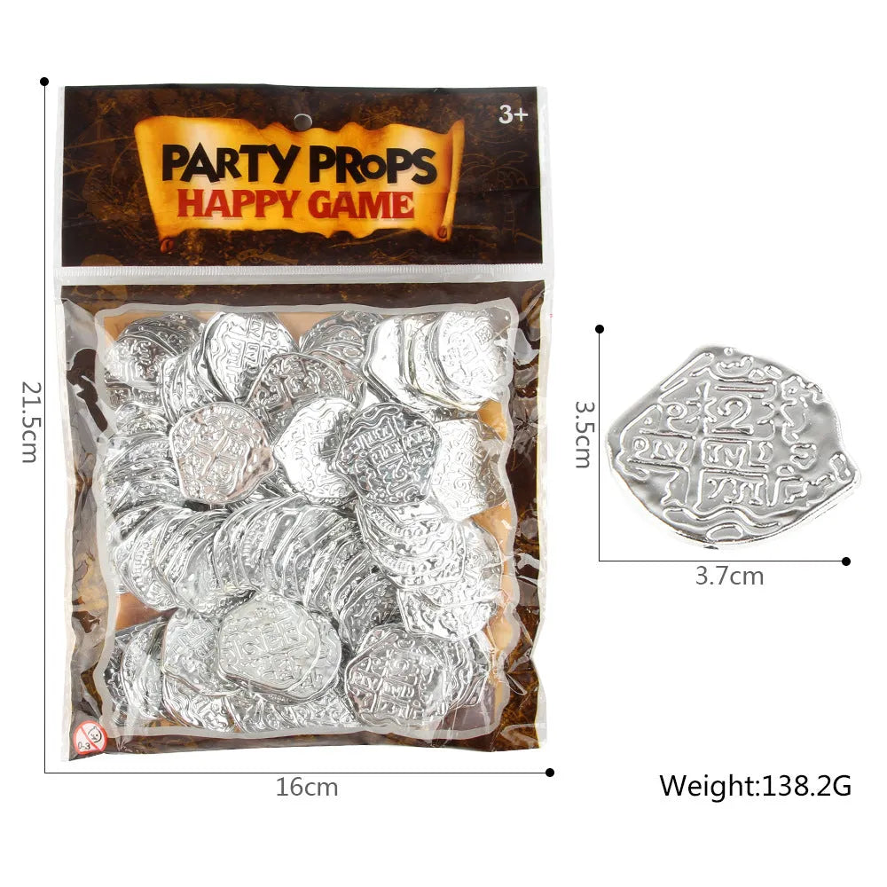 Doli Roman pirate treasure coins pack of 100 with electroplated gold bronze silver finish