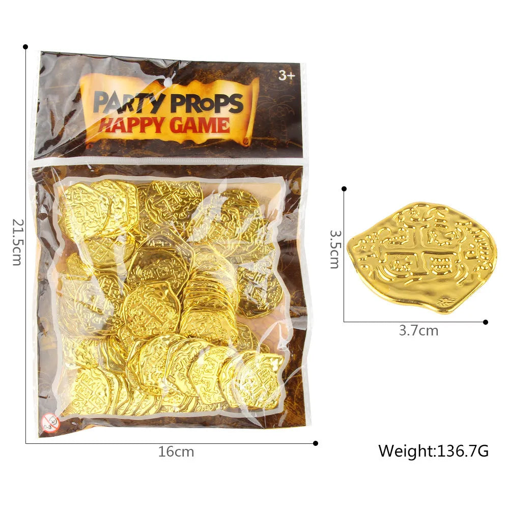 Doli Roman pirate treasure coins pack of 100 with electroplated gold bronze silver finish