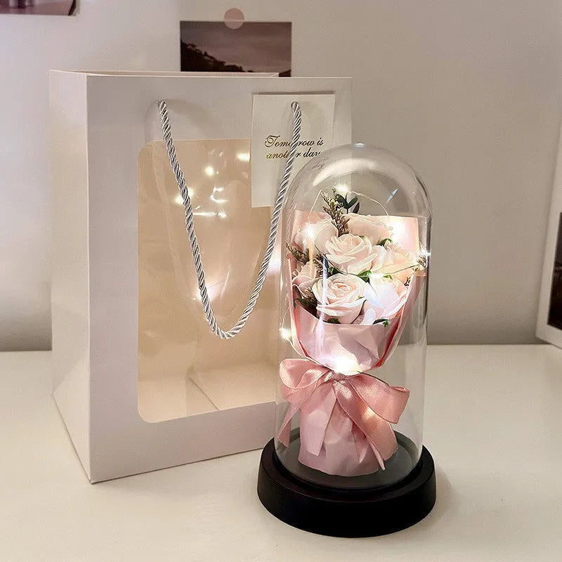 Artificial bionic bouquet flower arrangement in forming process with gradient colour options