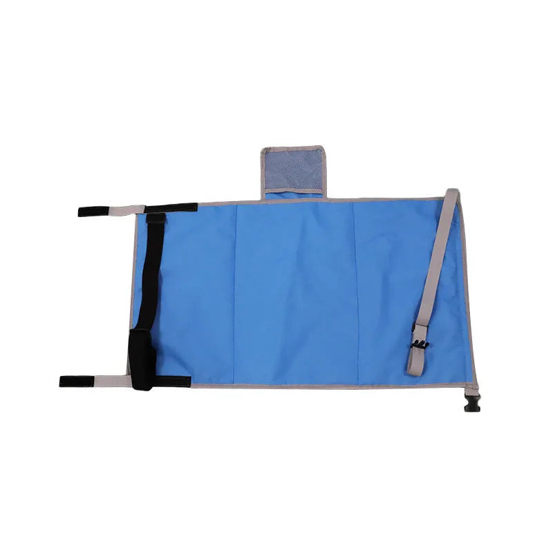 Portable children's aircraft seat extender footrest in nylon with drawstring storage pocket