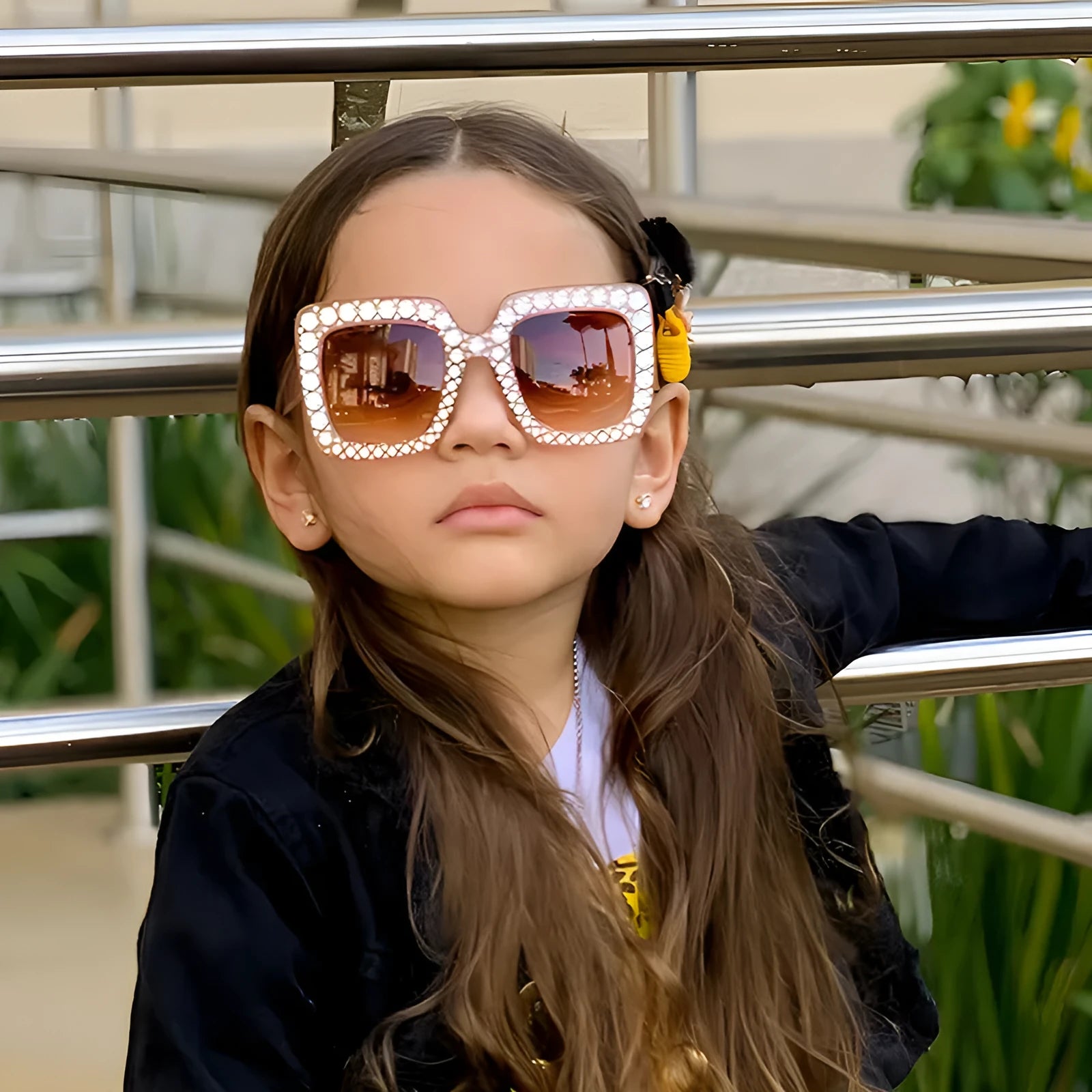 Plastic fashion sunglasses in various colour combinations including black frame gray lens and transparent tea frame brown lens options