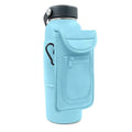 Cloth water bottle sleeve with magnetic closure in rose red colour for outdoor sports.