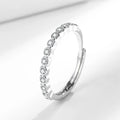Women's open mouth geometric ring with diamond tail design in electroplated white gold colour