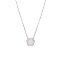 Mother Pearl shell flower necklace with O-chain in silver or gold finish