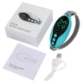 White and blue USB-powered sleep aid instrument showing compact size